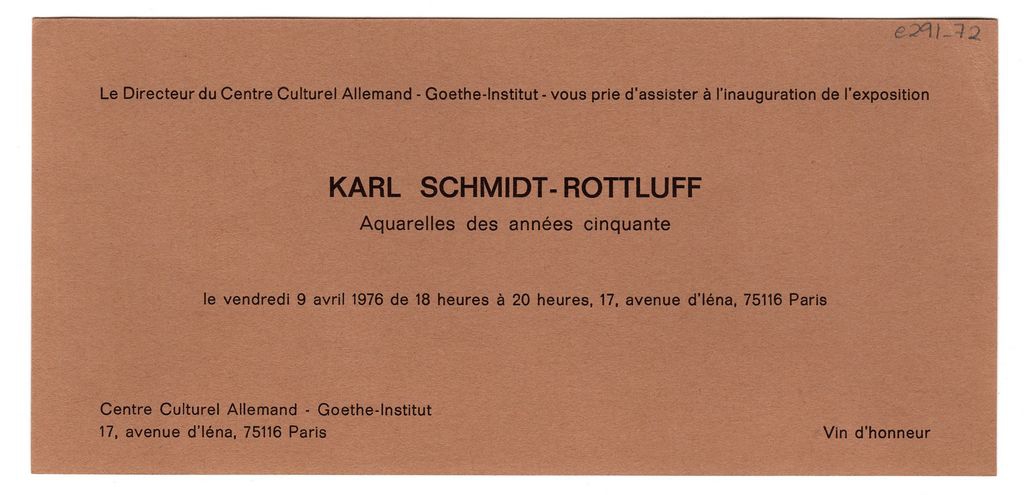 Έκθεση Karl Schmidt- Rottluff “Aquarelles des années cinquante”