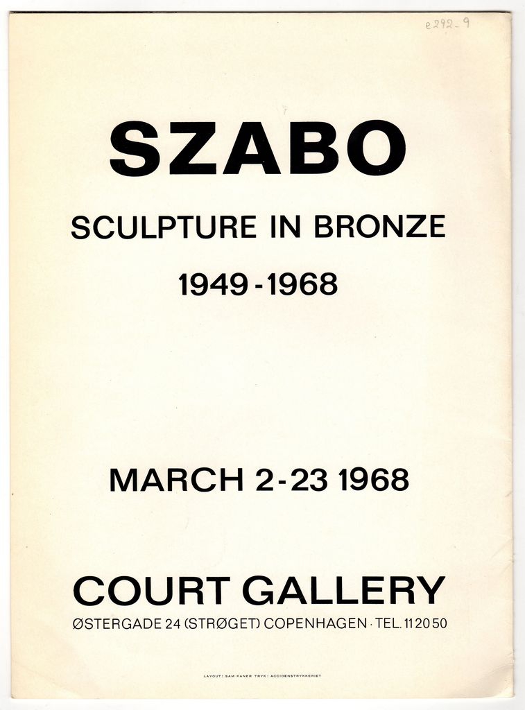 Έκθεση “Szabo. Sculpture in bronze, 1949-1968”