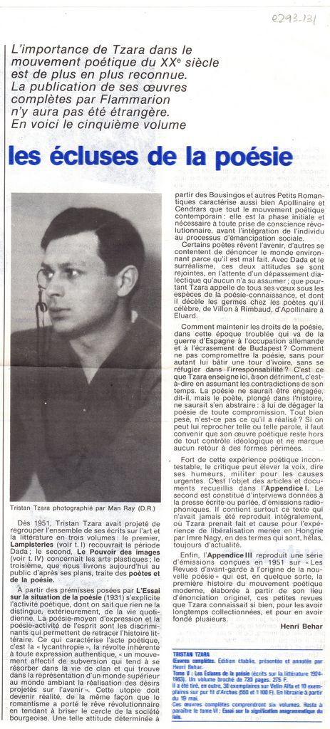“Les écluses de la poésie”