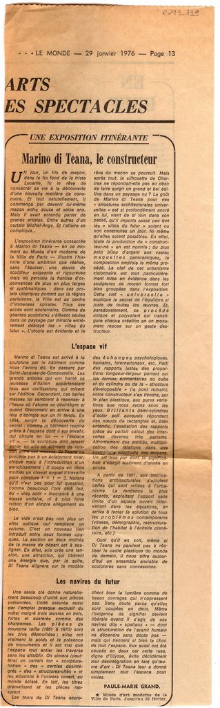 “Marino di Teana, le constructeur”