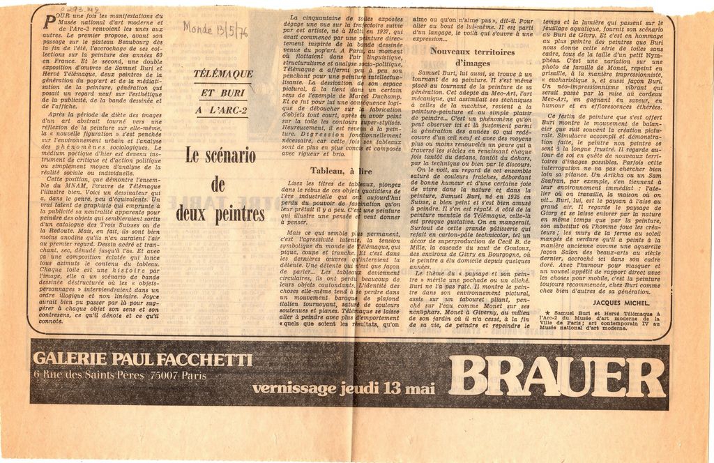“Télémaque et Buri à l’ Arc 2. Le scénario des deux peintres”