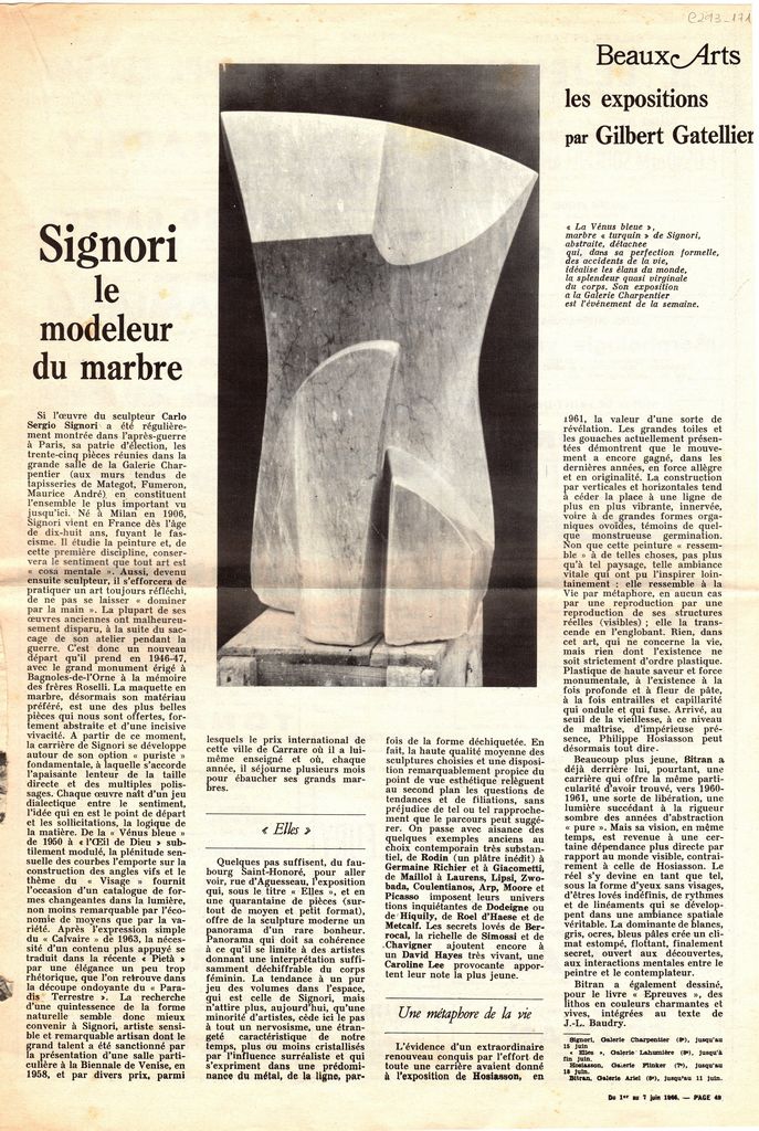“Signori le modeleur du marbre”