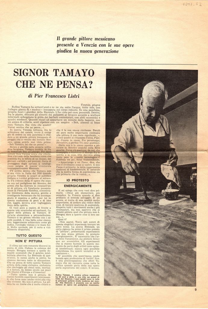 “Signor Tamayo che ne pensa?”