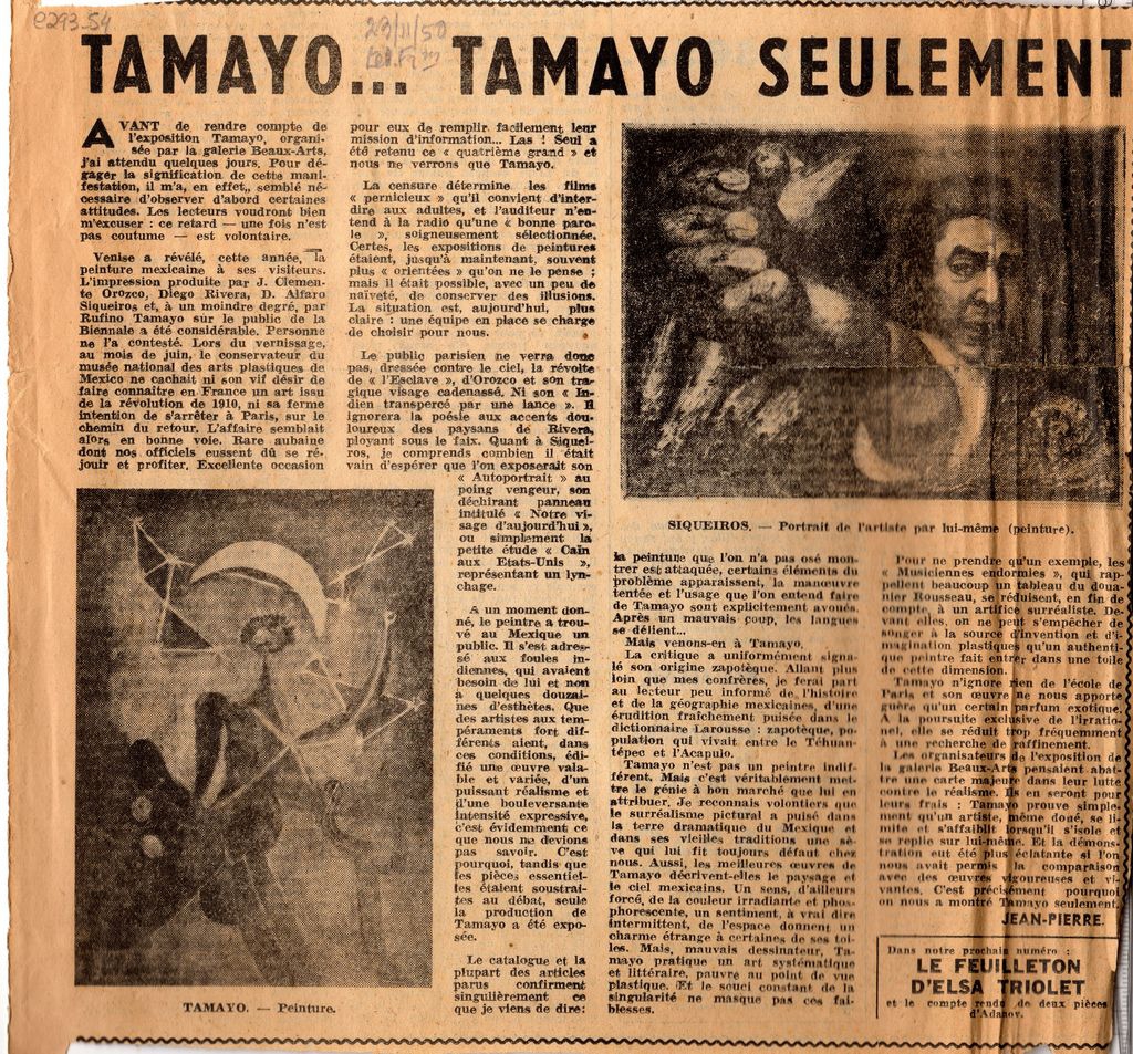 “Tamayo…Tamayo seulement”