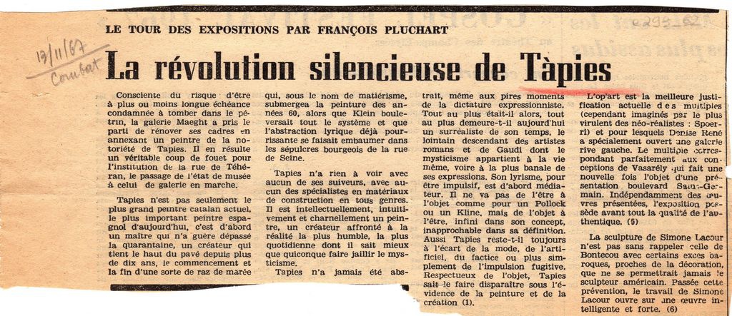 “La révolution silencieuse de Tàpies”