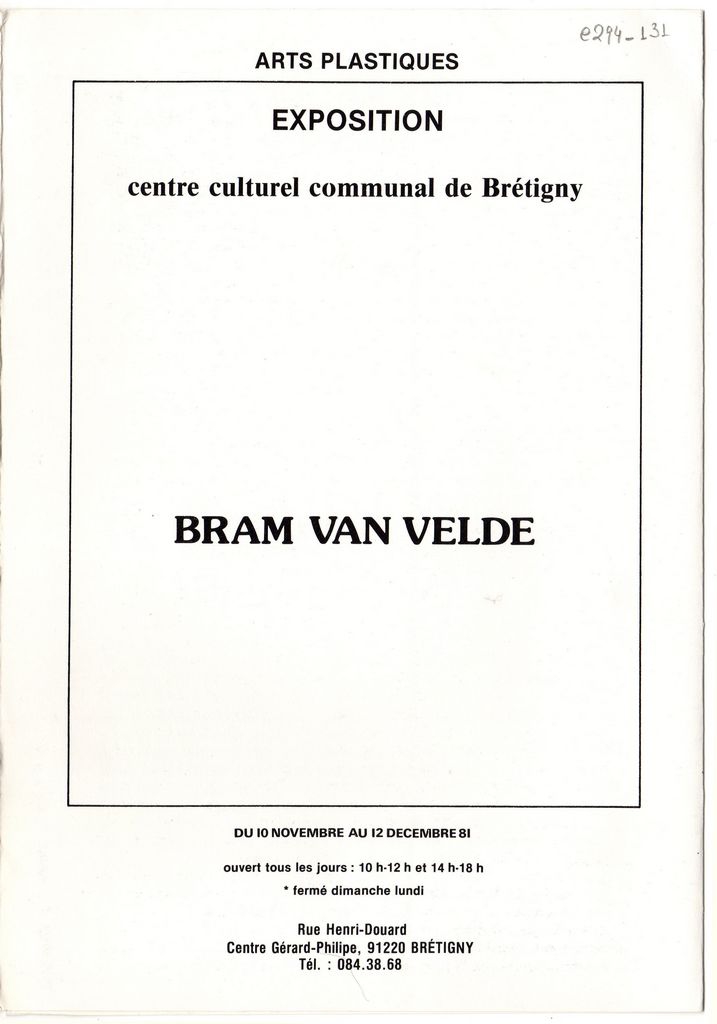 Έκθεση “Bram van Velde”