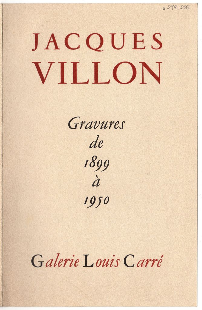 Έκθεση “Jacques Villon. Gravures de 1899 à 1950”
