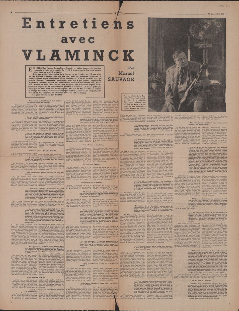 “Entretiens avec Vlaminck”