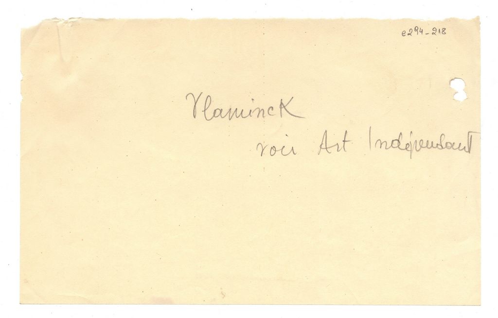 Παραπομπή σχετικά με τον M. Vlaminck