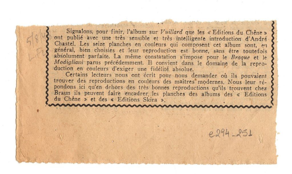 Έκδοση για τον Eduard Vuillard