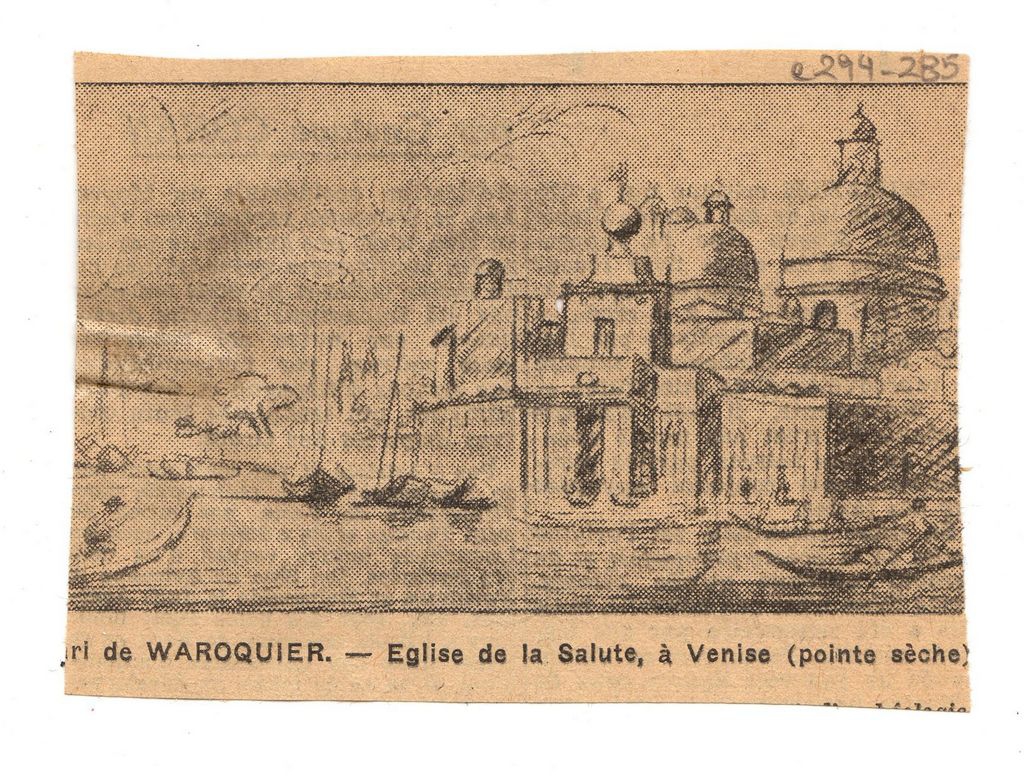Αναπαραγωγή έργου του Η. de Waroquier “Eglise de la Salute à Venise”