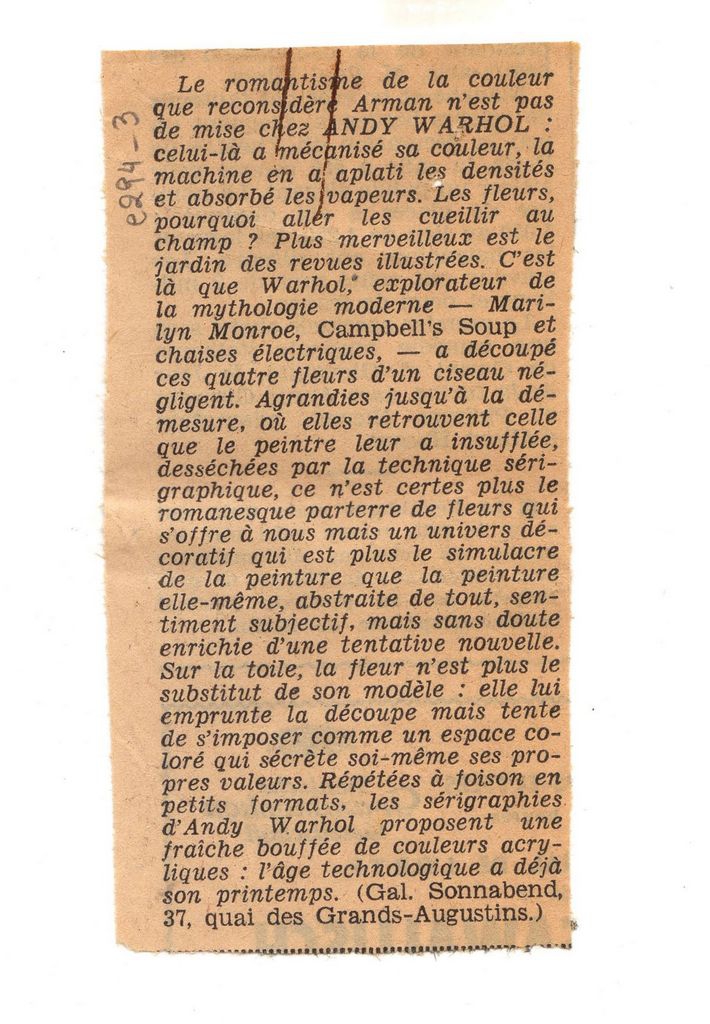 Κριτική έκθεση του Andy Warhol