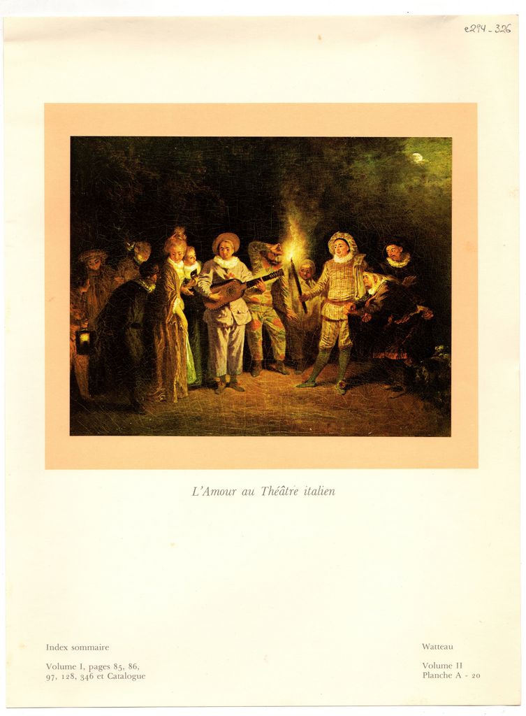 Αναπαραγωγή έργου του A. Watteau “L’Amour au Théâtre italien”