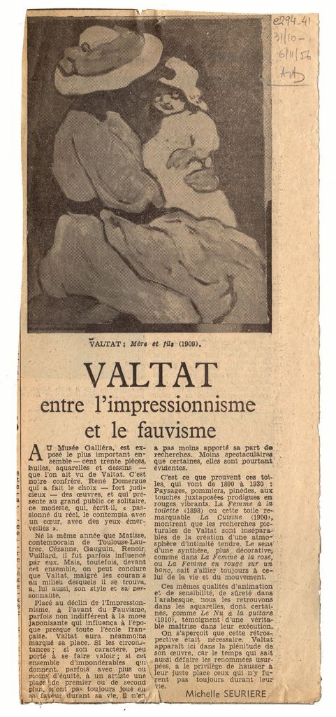 “Valtat, entre l’impressionisme et le fauvisme”