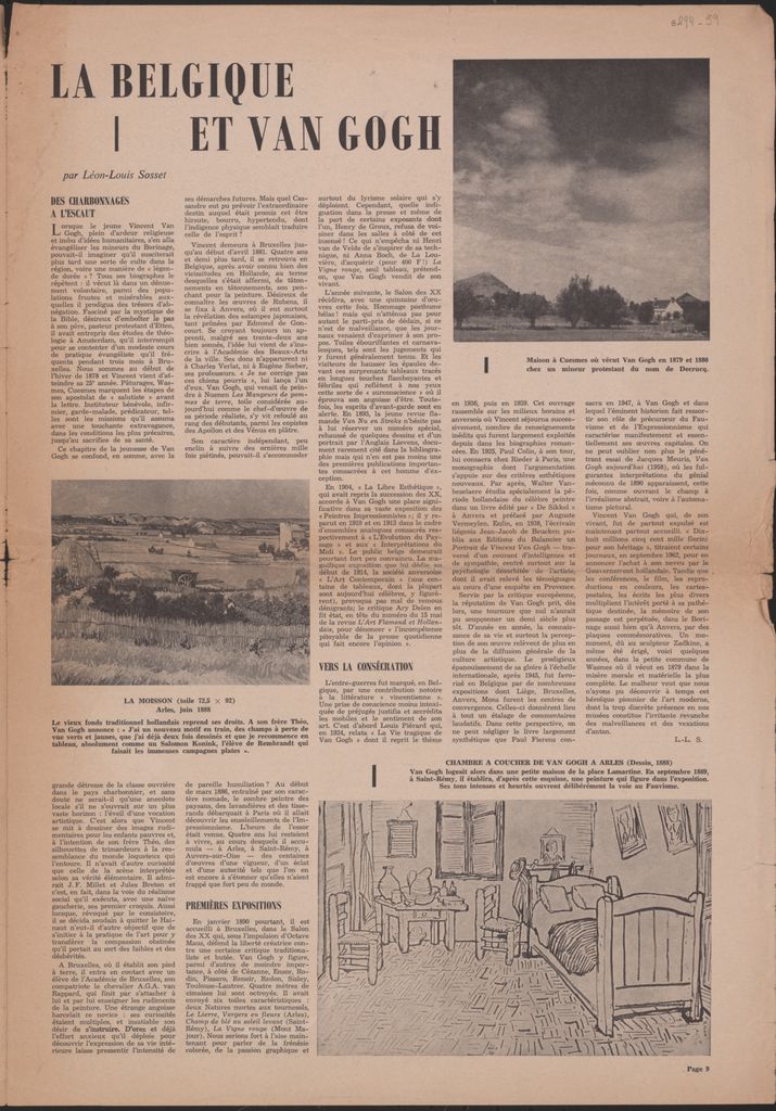 “La Belgique et Van Gogh”