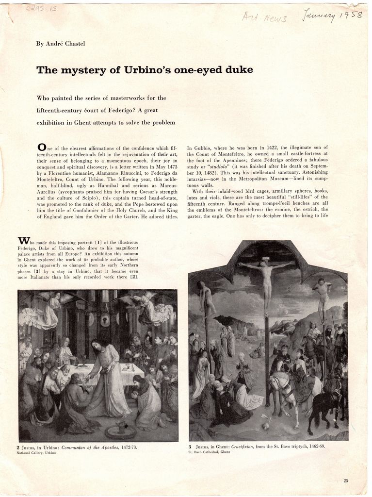 “The mystery of Urbino’s one-eyed duke”