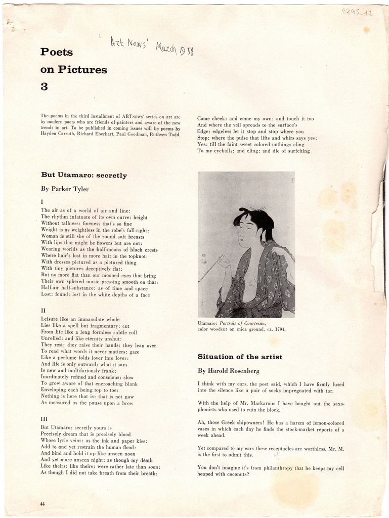 “Poets on pictures”