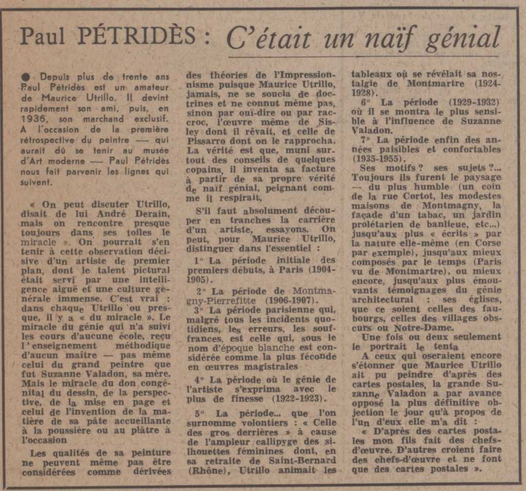 “Paul Pétridès: C’ était un naïf génial”