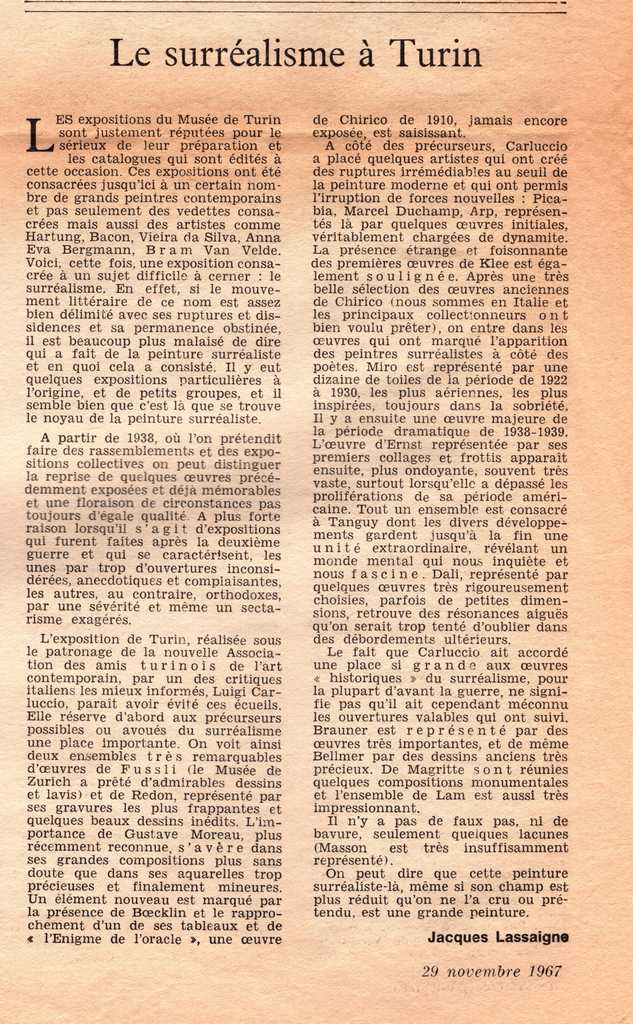 “Le surréalisme à Turin”