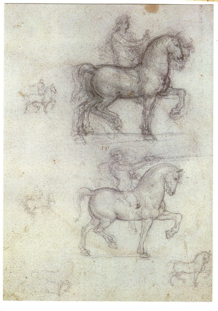 Αναπαραγωγή έργου του Leonardo Da Vinci “Étude de cheveaux pour le monument équestre de Giangiacomo Trivulzio”