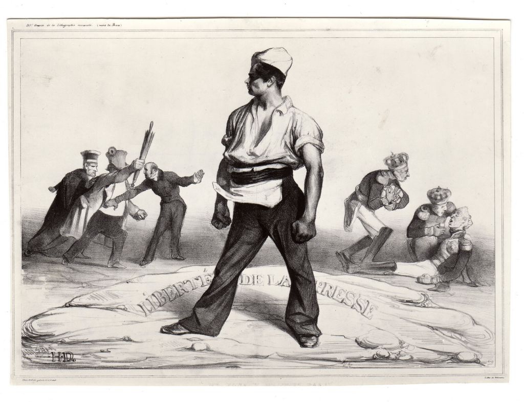 Αναπαραγωγή έργου του H. Daumier “Η ελευθερία του τύπου”