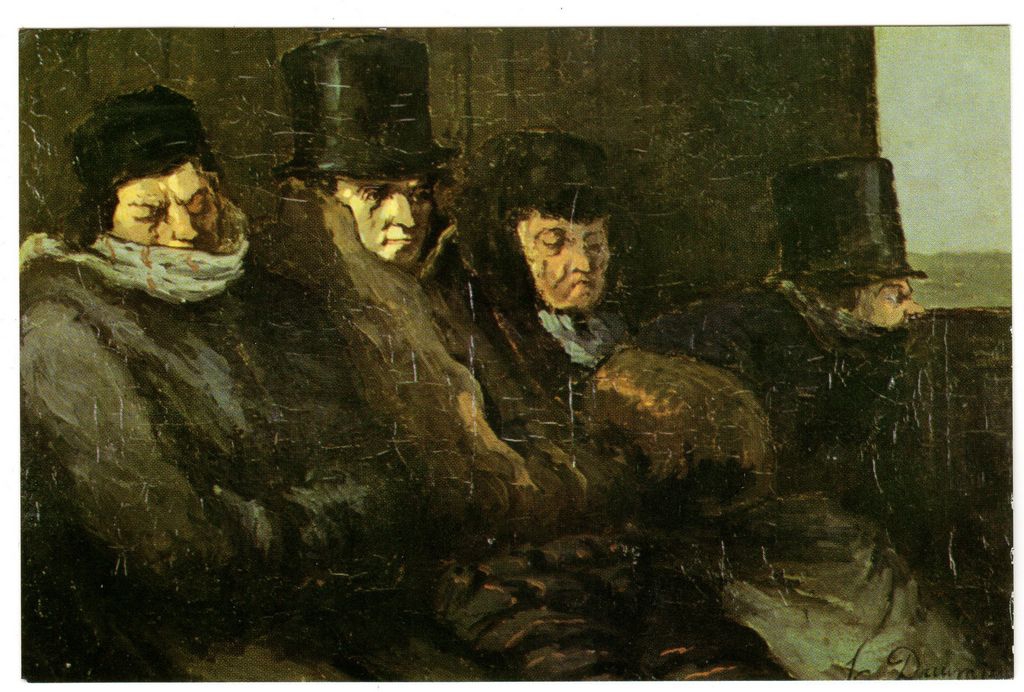 Αναπαραγωγή έργου του H. Daumier “La compartiment de 2e classe”