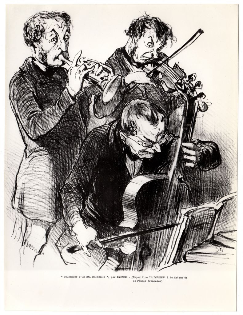 Αναπαραγωγή έργου του H. Daumier “Orchestre d’un bal bourgeois”