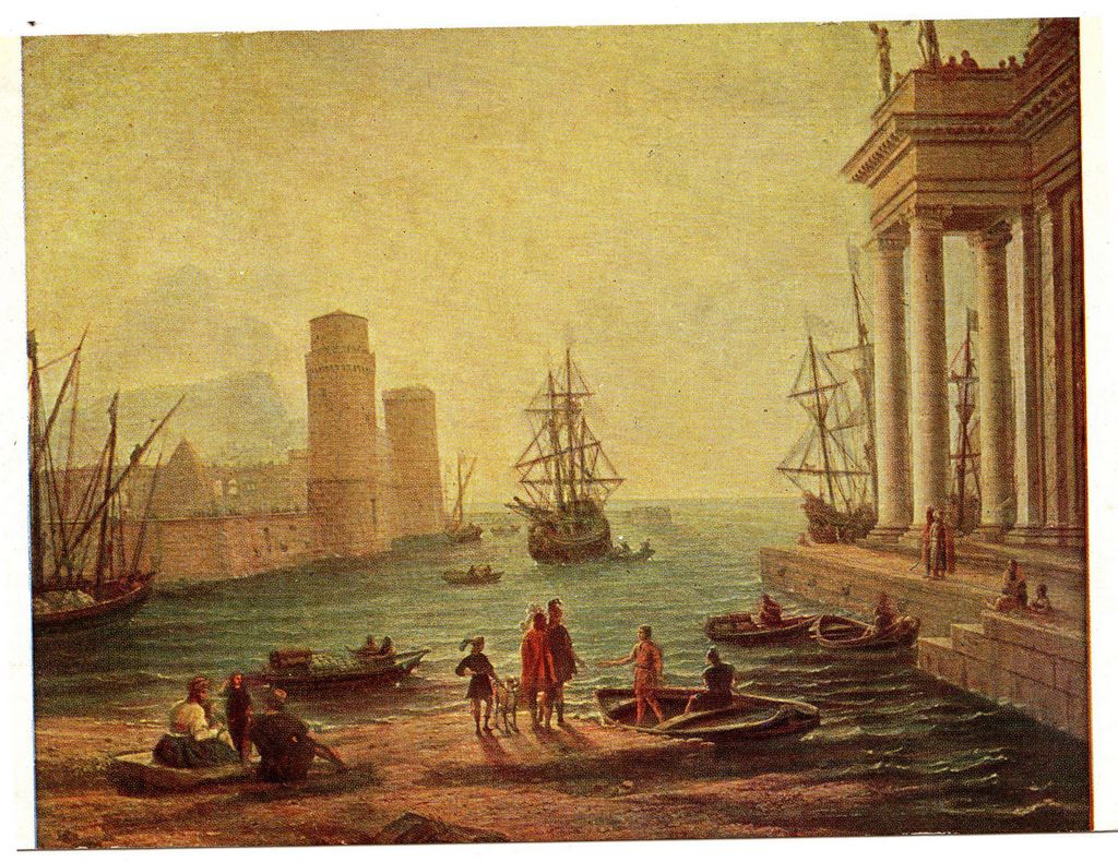 Αναπαραγωγή έργου “Vue d’un port de mer; effet de soleil”