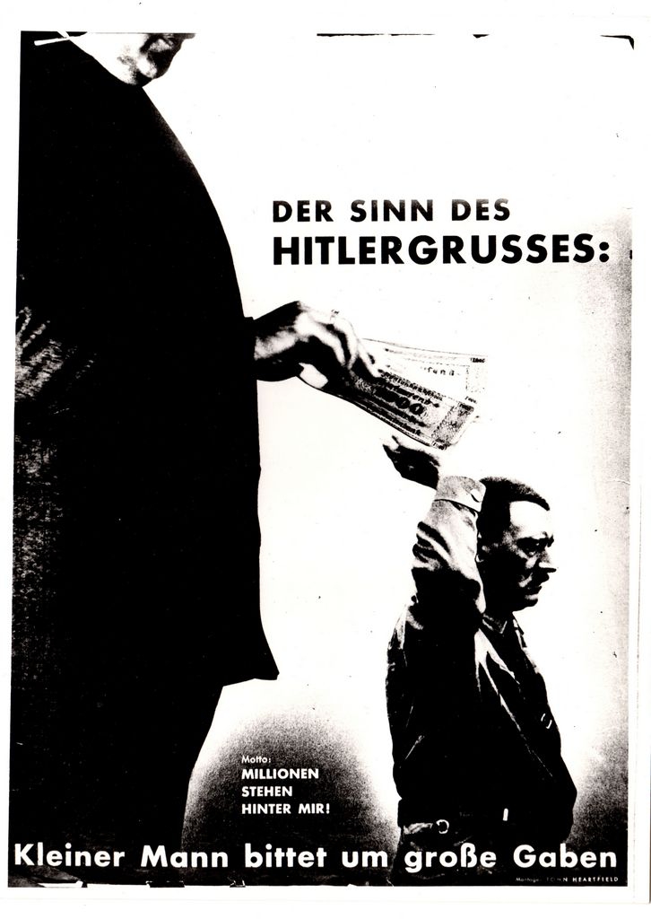 Αναπαραγωγή έργου “La signification du salut d’ Hitler: Le petit homme sollicite de gros dons”