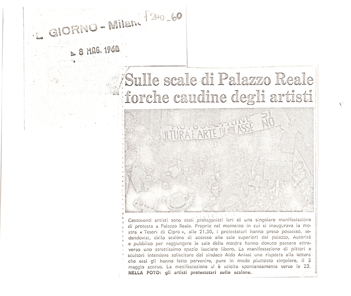 “Sulle scale di Palazzo Reale forche caudine degli artisti”