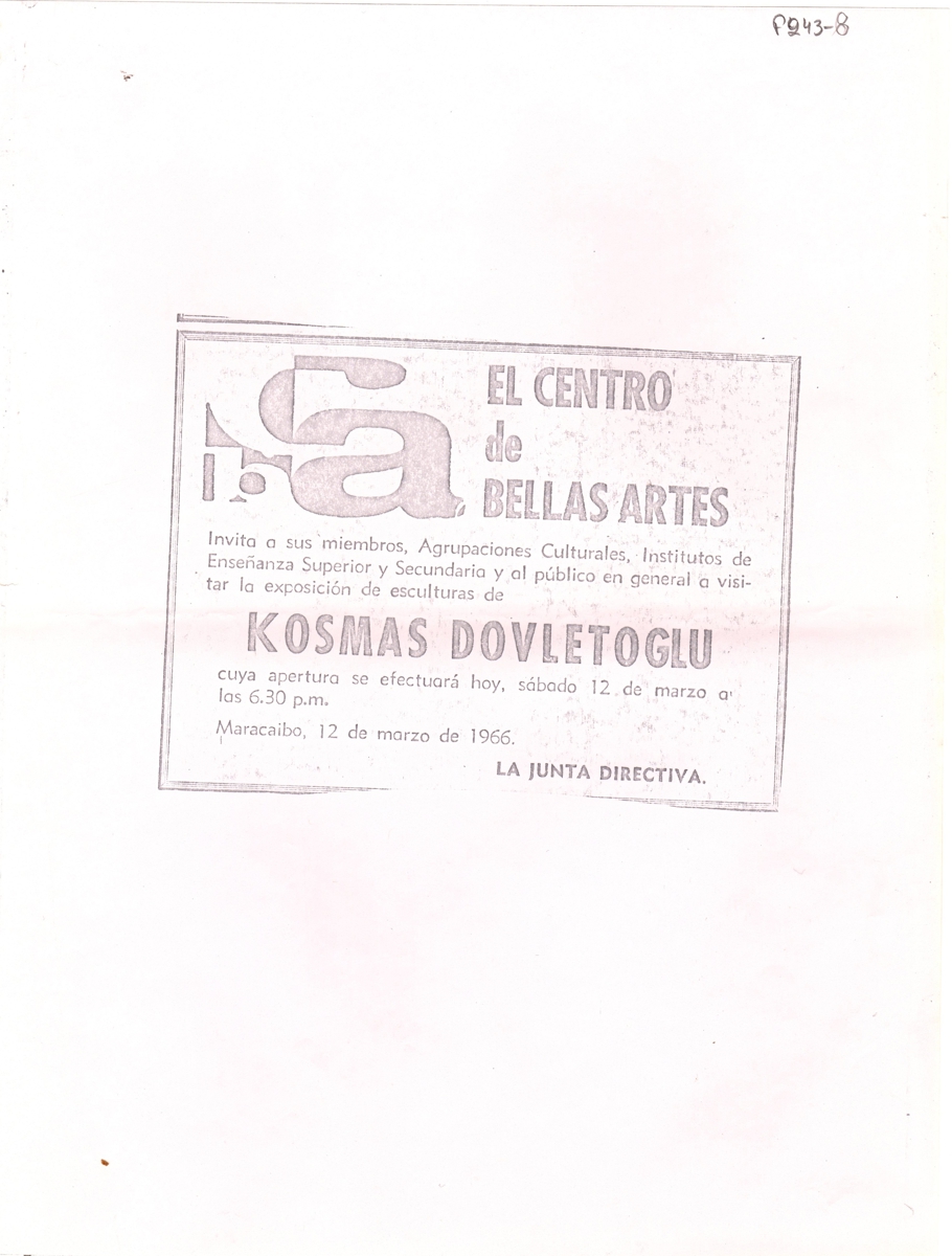 Έκθεση Κοσμά Δοβλέτογλου
