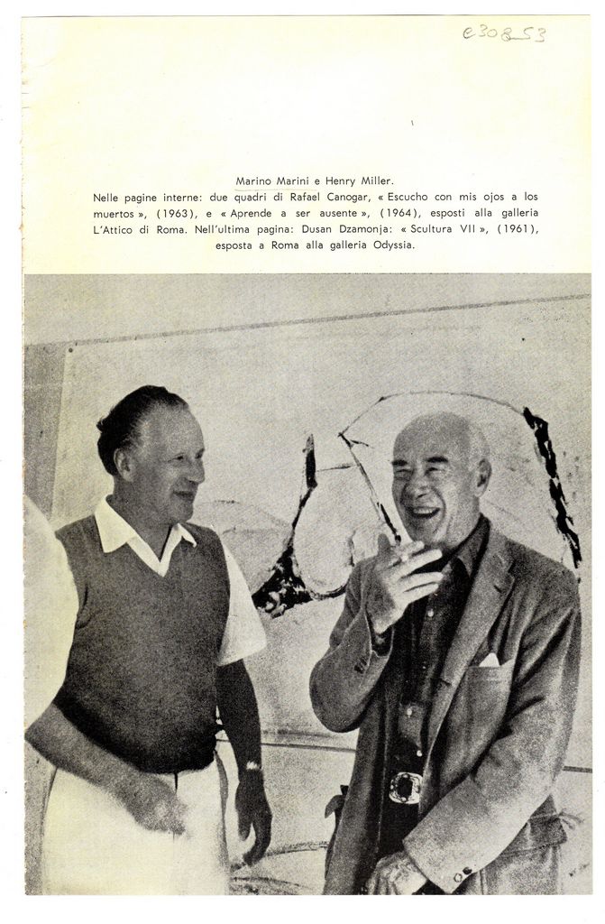 Φωτογραφία του Marino Marini με τον Henry Miller
