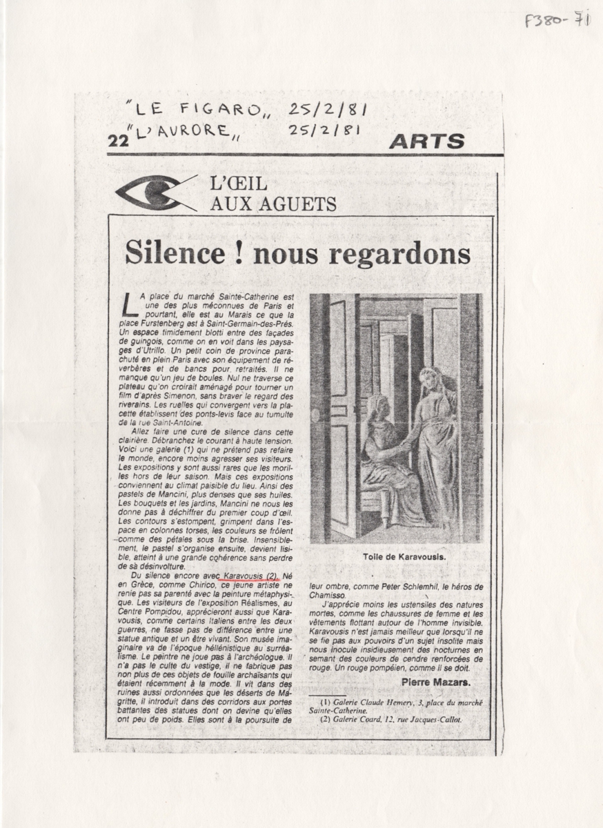 “Silence! Nous regardons”