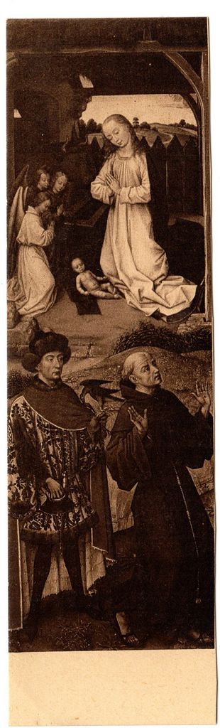 Αναπαραγωγή έργου “La Nativité avec St François et St Julien l’ Hospitalier” (λεπτομέρεια)