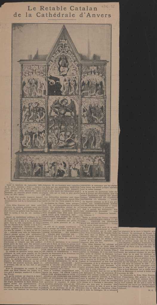 “Le Retable Catalan de la Cathédrale d’ Anvers”