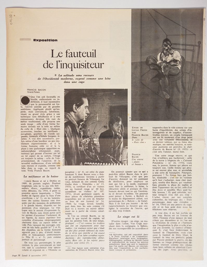 “Le fauteuil de l’inquisiteur”