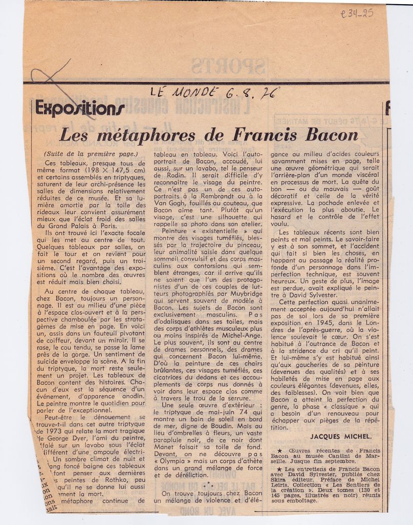 “Les métaphores de Francis Bacon”