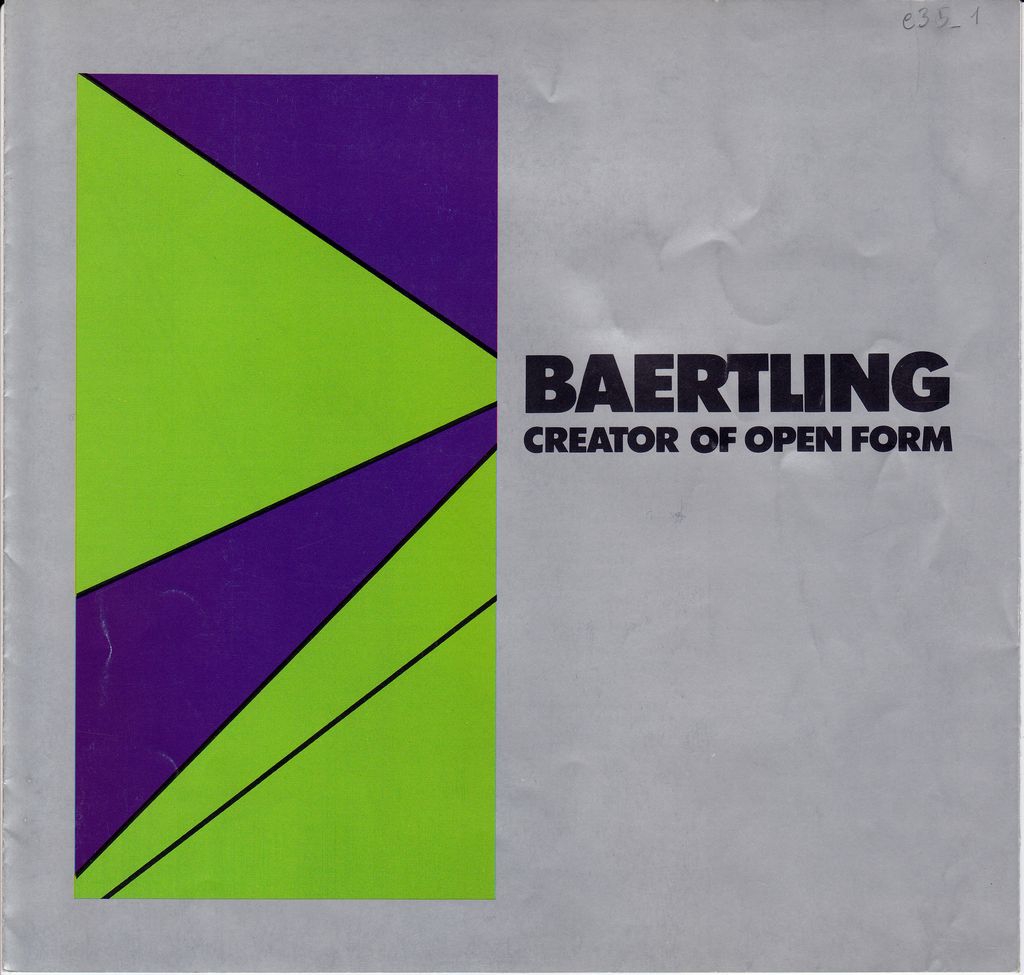 “Baertling Creator of Open Form”