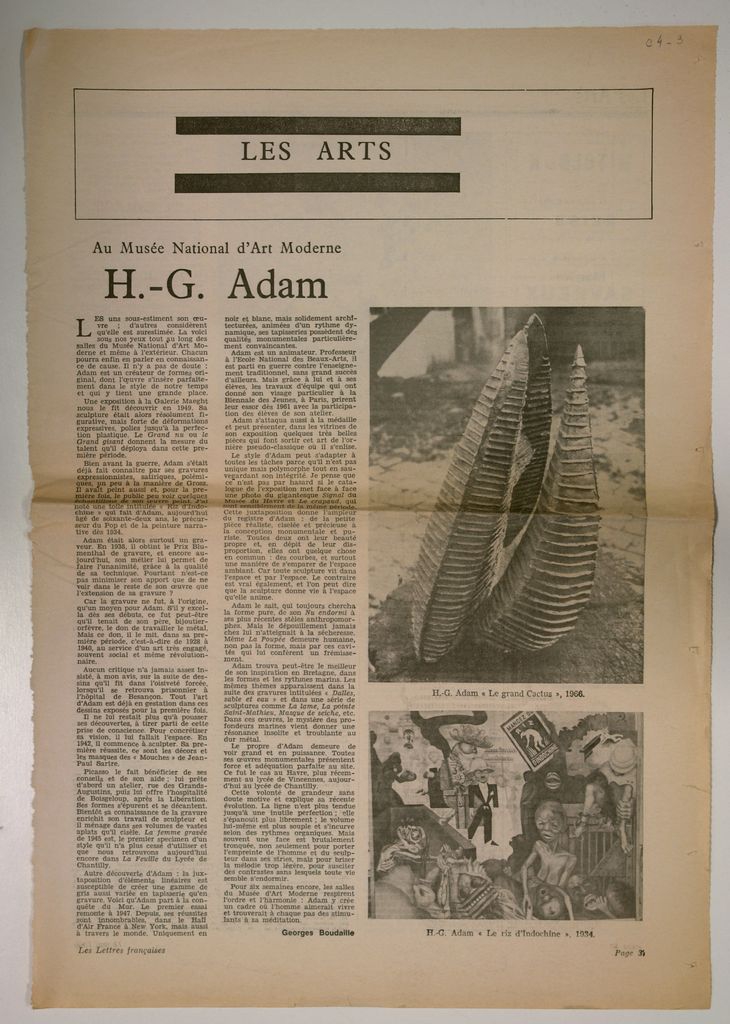 “Au Musée National d’Art Moderne H.-G. Adam”