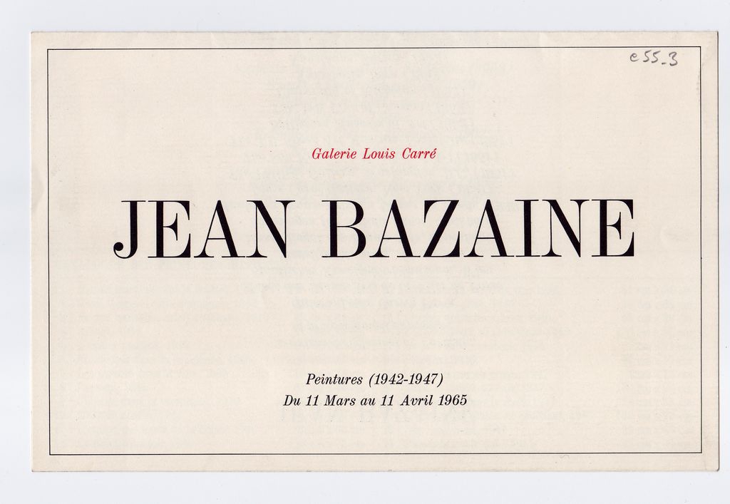 Έκθεση “Jean Bazaine. Peintures (1942-1947)”