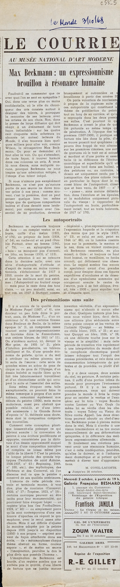 «Max Beckmann: un expressionisme brouillon à résonance humaine»