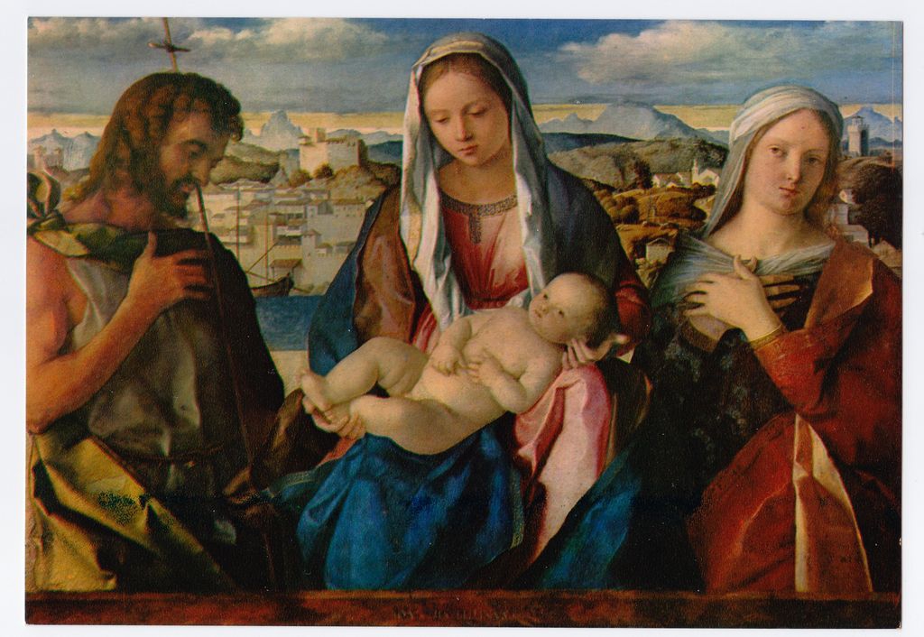 Αναπαραγωγή έργου του G. Bellini «Madonna col Bambino tra il Battista e una Santa»