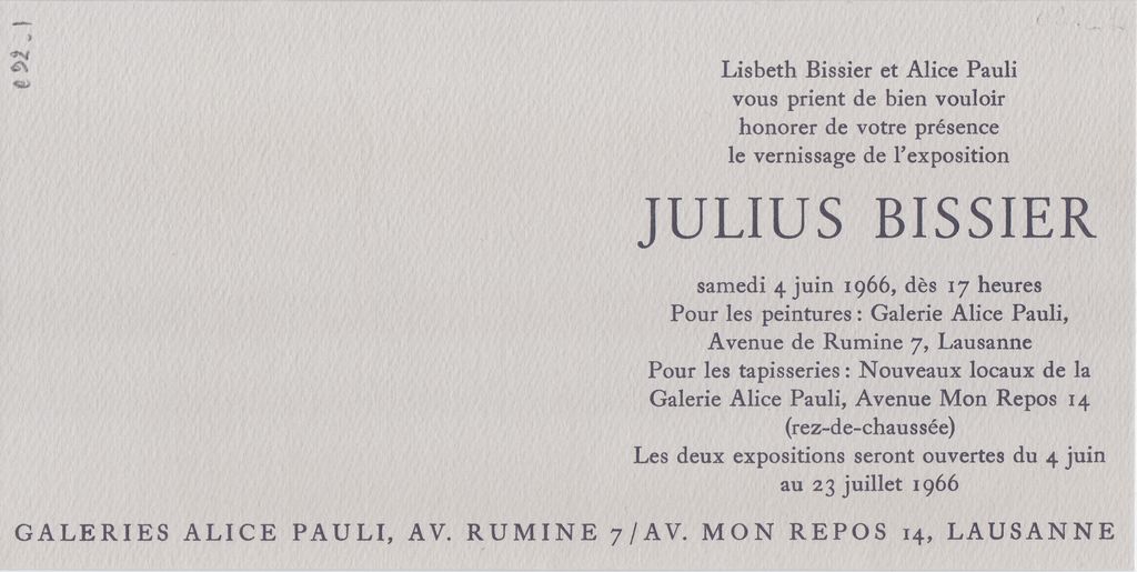 Έκθεσεις του Julius Bissier