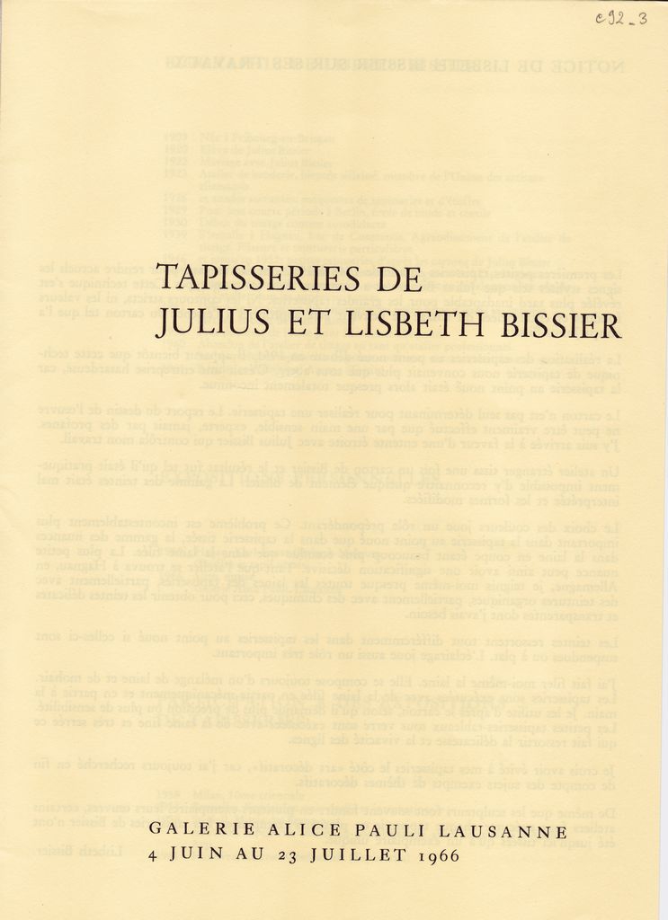 Έκθεσεις του Julius Bissier