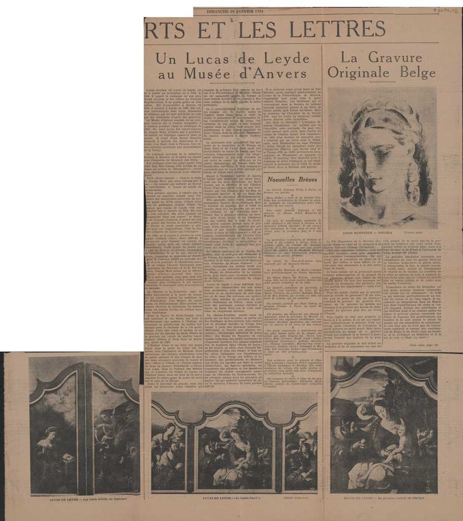 “Un Lucas de Leyde au Musée d’ Anvers”