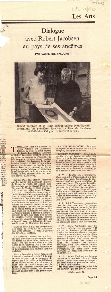 “Dialogue avec Robert Jacobsen au pays de ses ancêtres”