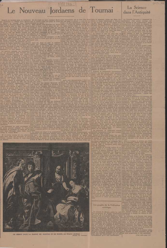 “Le nouveau Jordaens de Tournai”