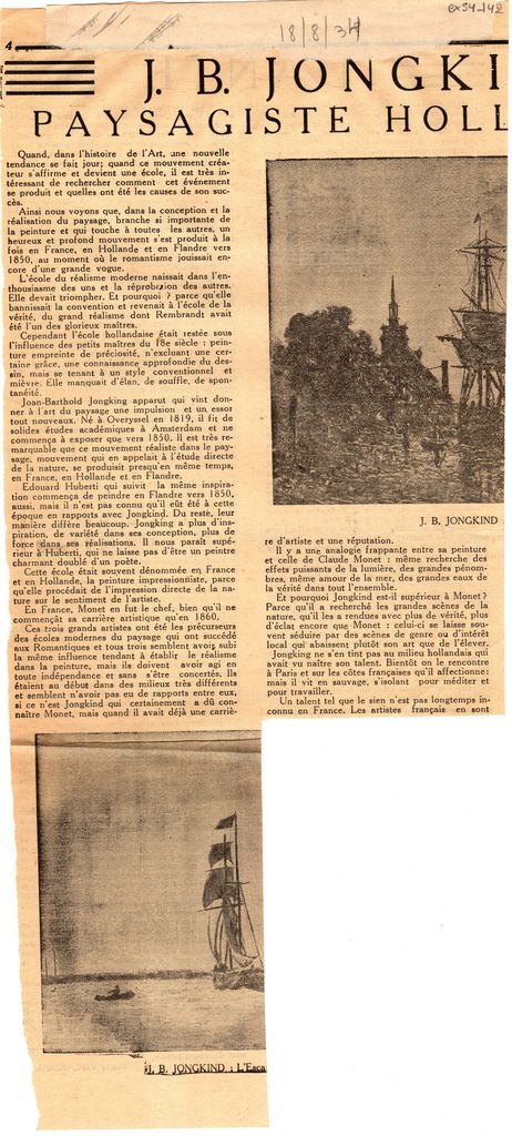 “J. B. Jongkind, paysagiste hollandais”