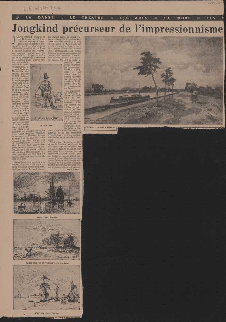 “Jongkind précurseur de l’ impressionisme”