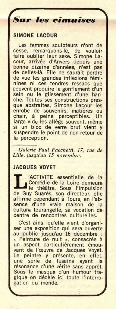 “Sur les cimaises”